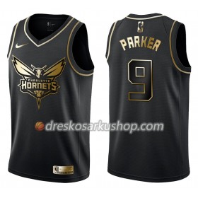 Muški NBA Dres Charlotte Hornets Tony Parker 9 Nike Crna Golden Edition Swingman